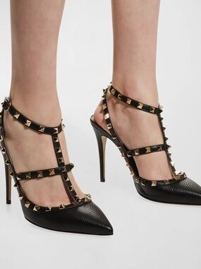 Valentino Garavani Rock-stud/Dust Bag ankle strap pump with studs 37 $1190